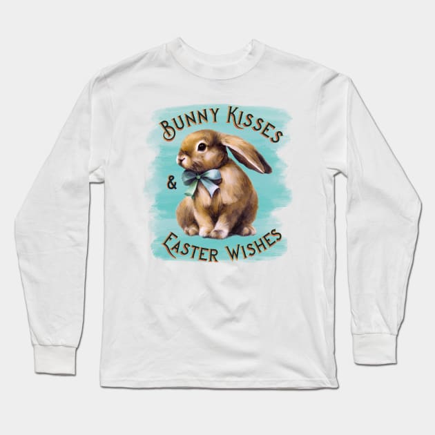 Bunny kisses and Easter wishes Long Sleeve T-Shirt by Designs by Ira